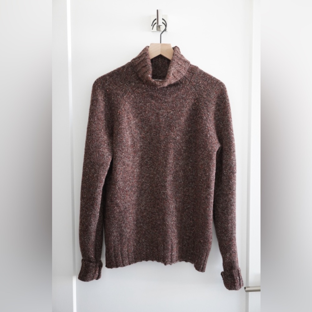 Frank & Oak The Donegal Turtleneck Sweater in Dark Brown NWOT